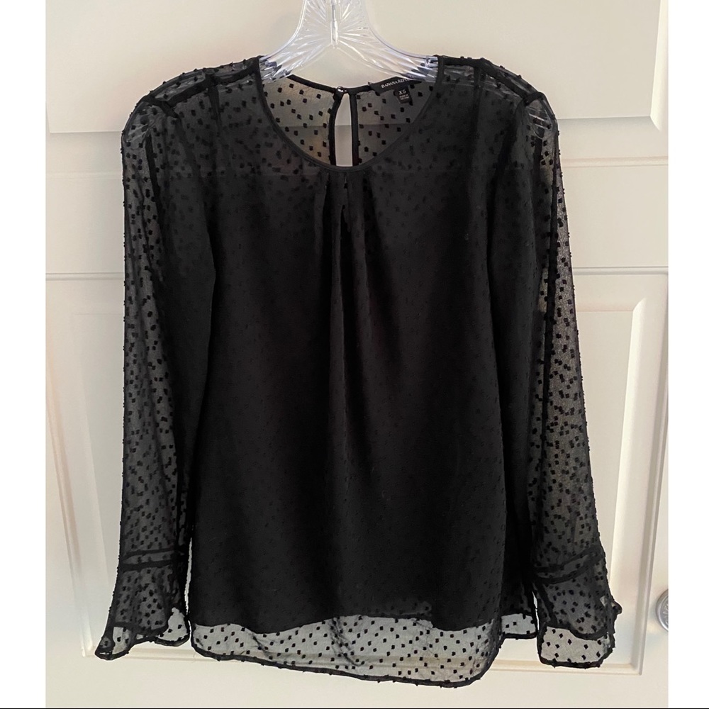 Banana Republic black polka dot blouse